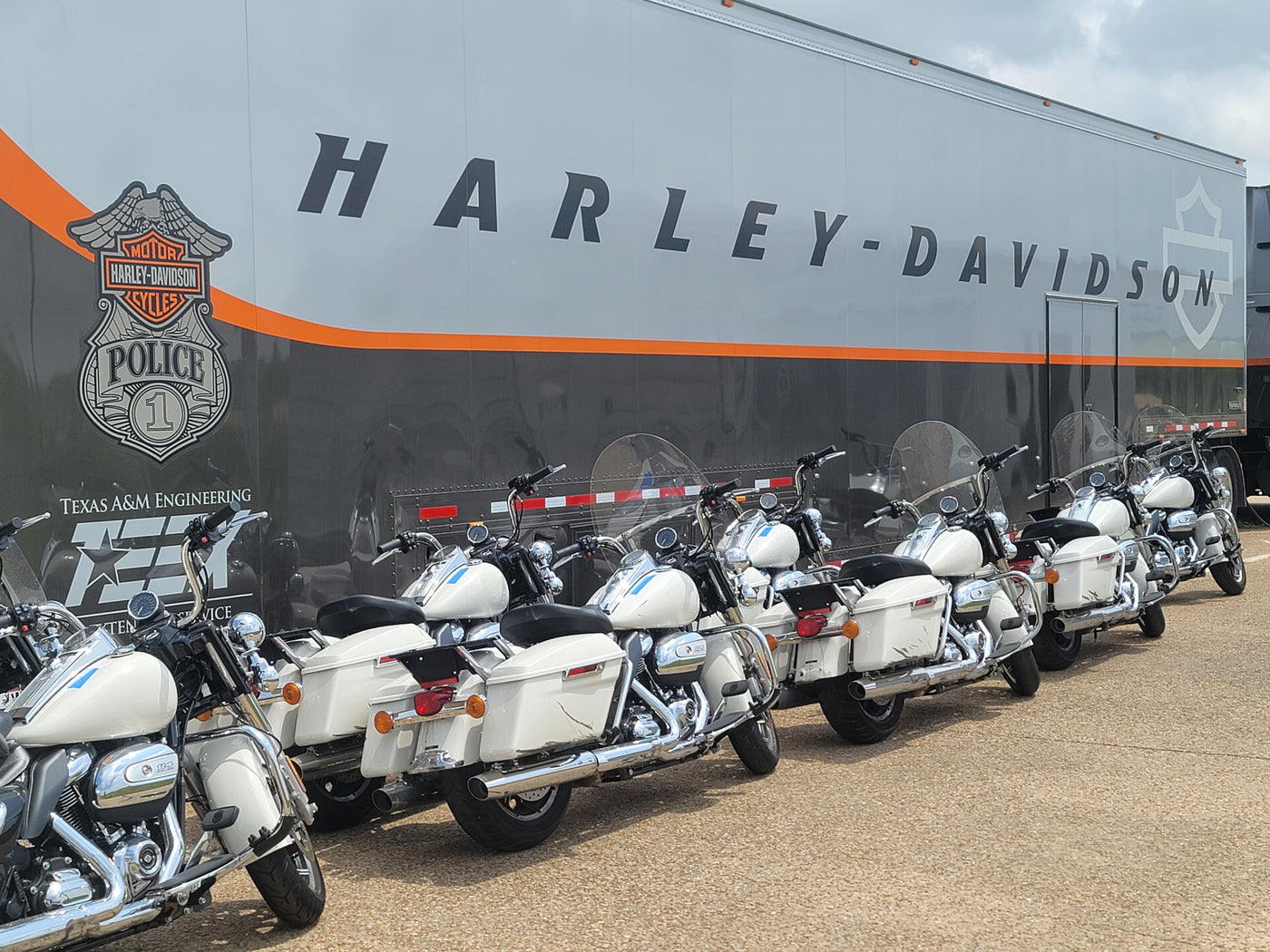 motorcycle drop guard on every bike in the TEEX Fleet of training Harley Davidson motorcycles 
