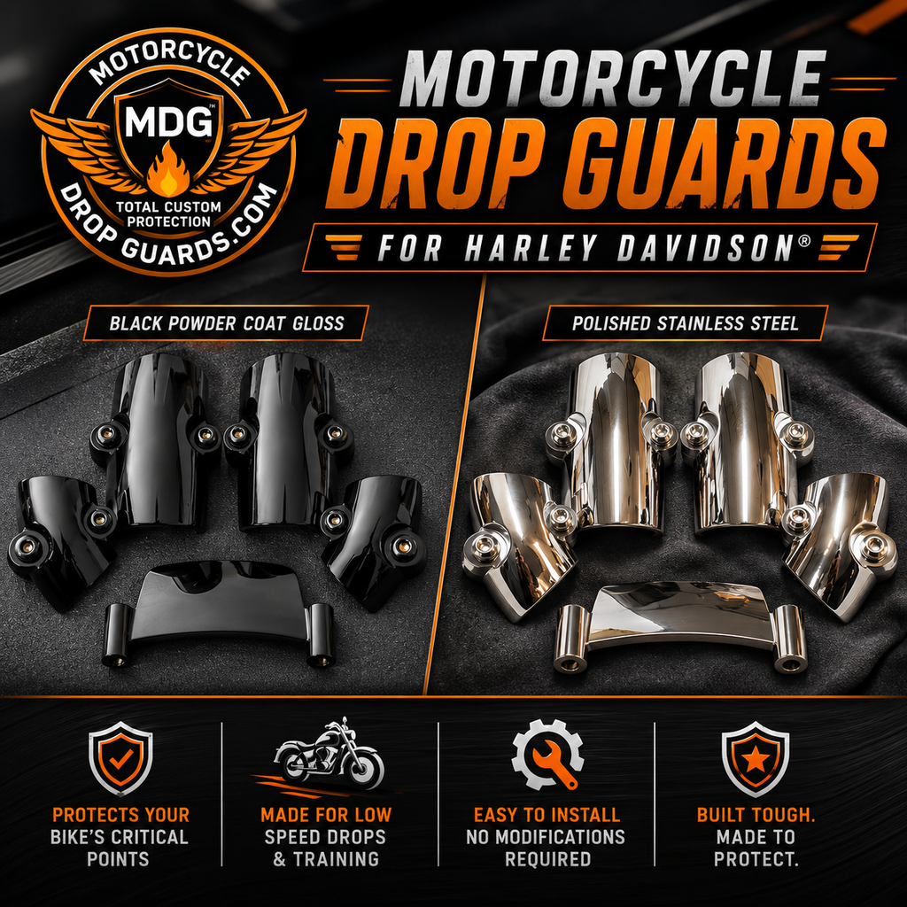 Motorcycle Drop Guards for Harley Davidson Motorcycles