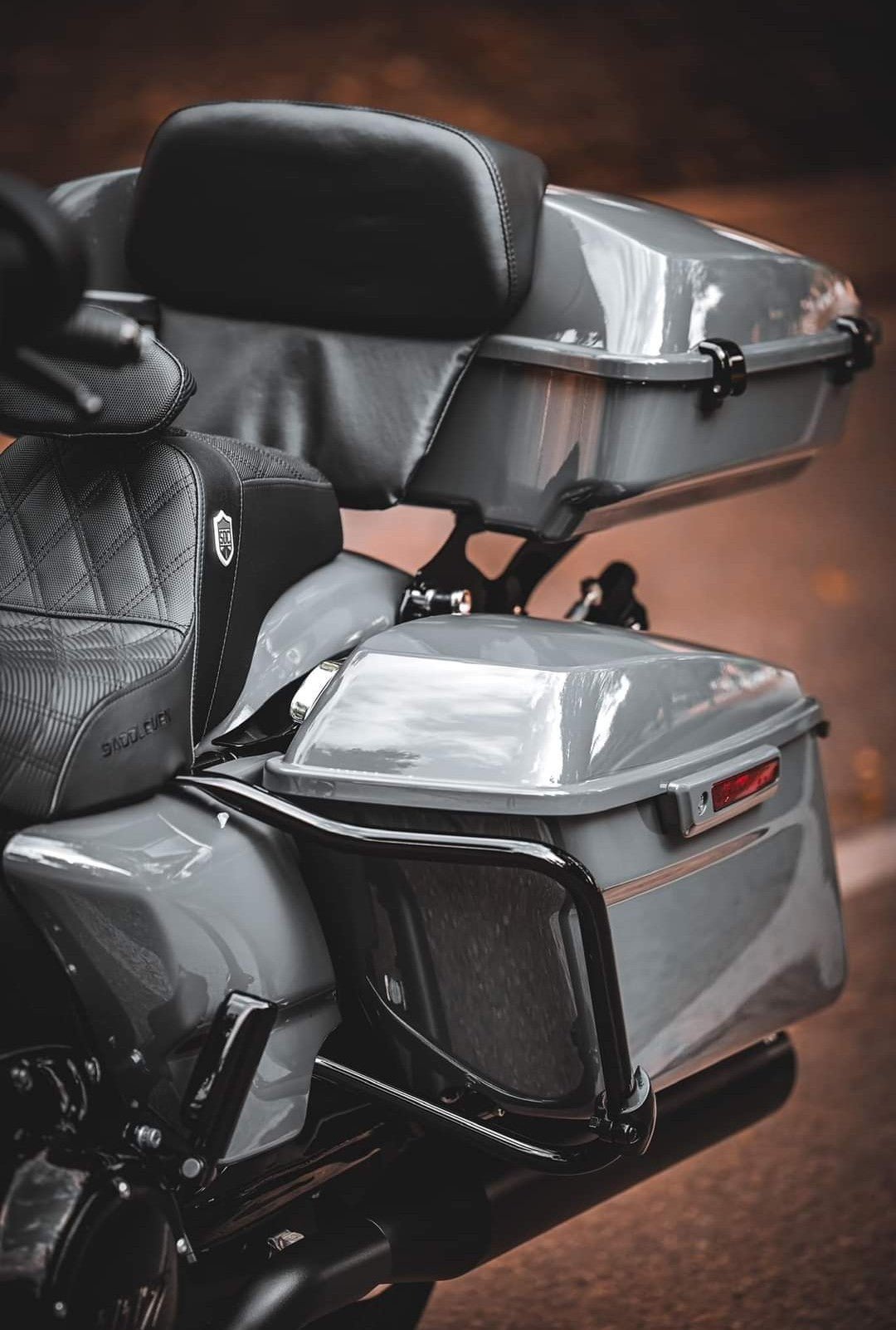 Black Powder Coat Gloss for Harleys - motorcycledropguards